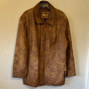 Vintage Reed Men's Genuine Leather zip front brown Jacket M